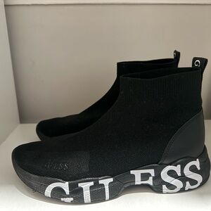Guess Black High-Top Sock Sneakers with Chunky Sole